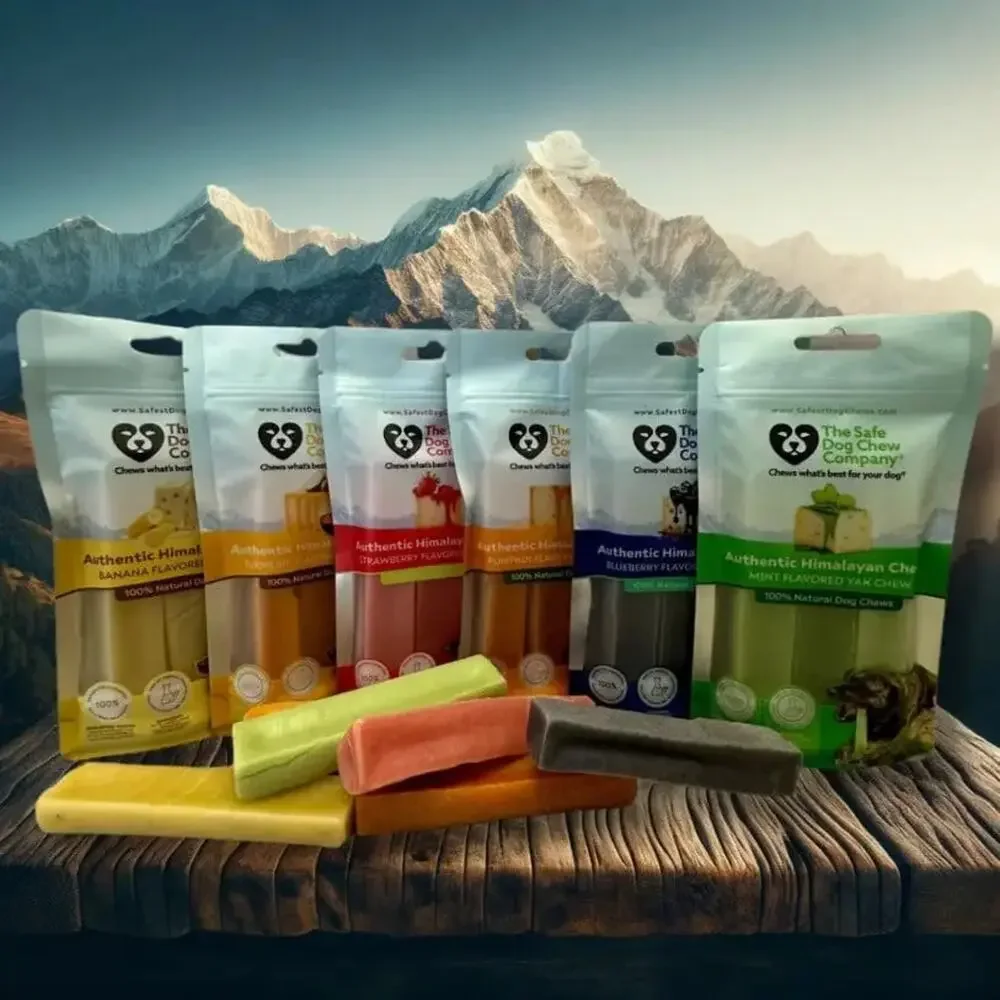 Yak Dog Chew Pack – 6 Flavor-Infused Sticks for SMALL DOGS <25 lb